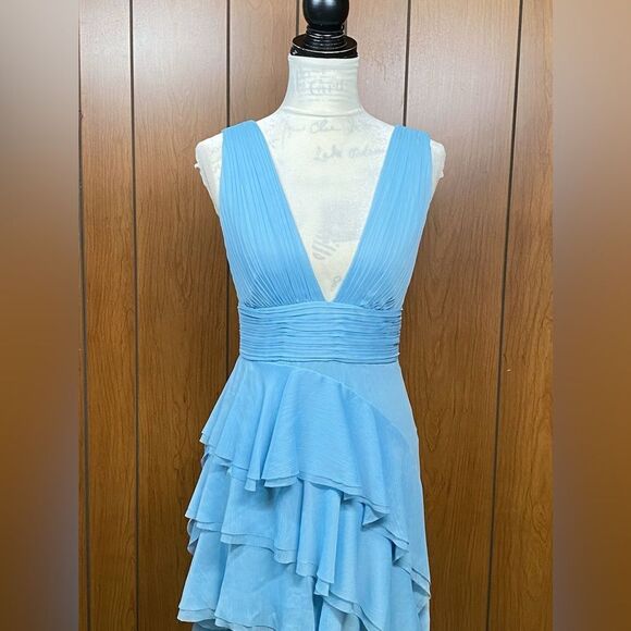 Alice + Olivia Asymmetric Ruffled Maxi Dress size 4 - Picture 7 of 15